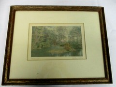 WALLACE NUTTING «WATERS MEET» HAND TINTED PHOTO NEW ENGLAND VINTAGE SIGNED