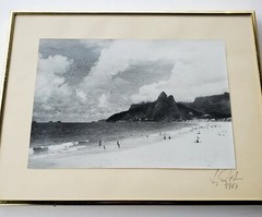 Midcentury Brazilian Hugo Rodrigo Octavio Photograph Rio de Janeiro Beach SIGNED