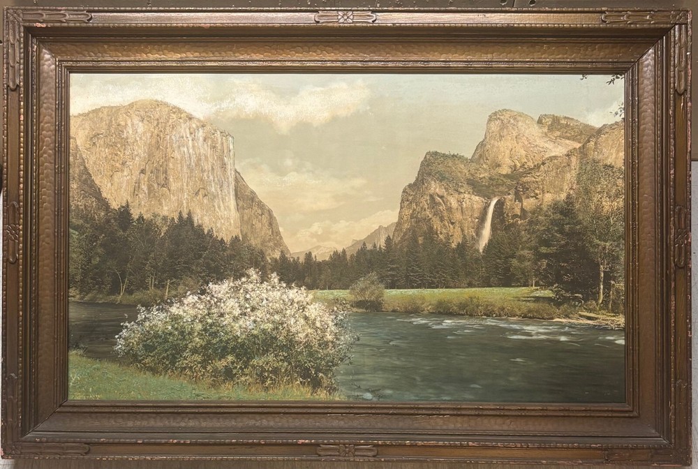 Antique ‘Gates of YOSEMITE El Capitan’ Hand Colored MAMMOTH ALBUMEN Photograph