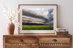 Supercell Thunderstorm Photography Print: Kansas Storm Shelf Cloud Weather Photo