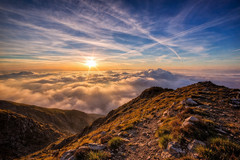 Mountain Sunrise Above Clouds Landscape | Nature Wall Art Digital Download