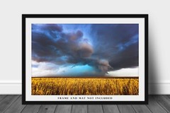 Storm Photography Print: Texas Supercell Thunderstorm Weather Stormy Sky Photo