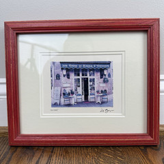 Framed Signed D. Jarry “Les Caves du Marais St. Catherine” Paris Café Print 11×9