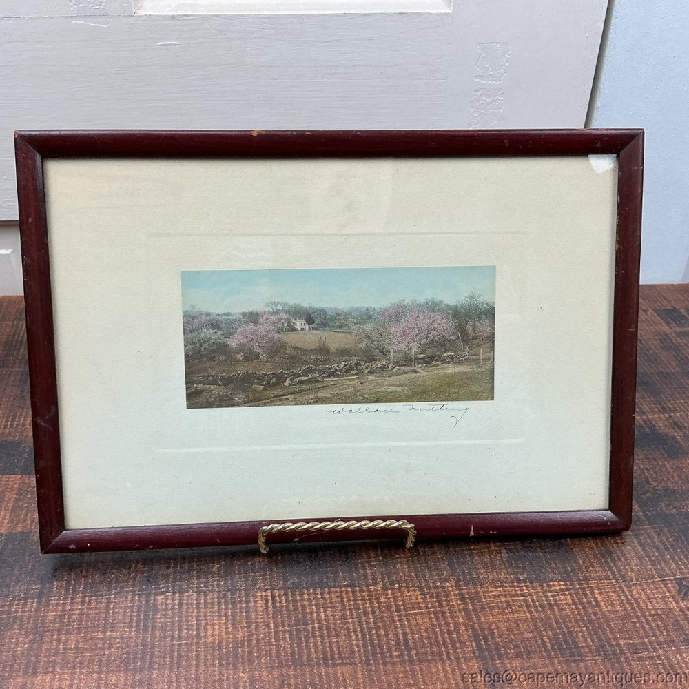 Wallace Nutting Colorized Photograph Art Print New England Landscape Homestead