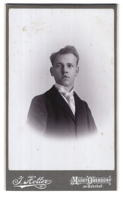 Photograph J. Hotter, Oberdorf Market, Fine Young Gentleman with Serious View and
