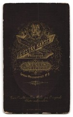 Photograph Gustav Karsch, Dresden-Neustadt, Grosse Meisenerstr. 9, Older Her