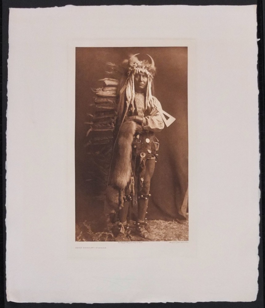 Edward S. Curtis «Iron Breast – Piegan» From Original 1900 Photogravure Negative