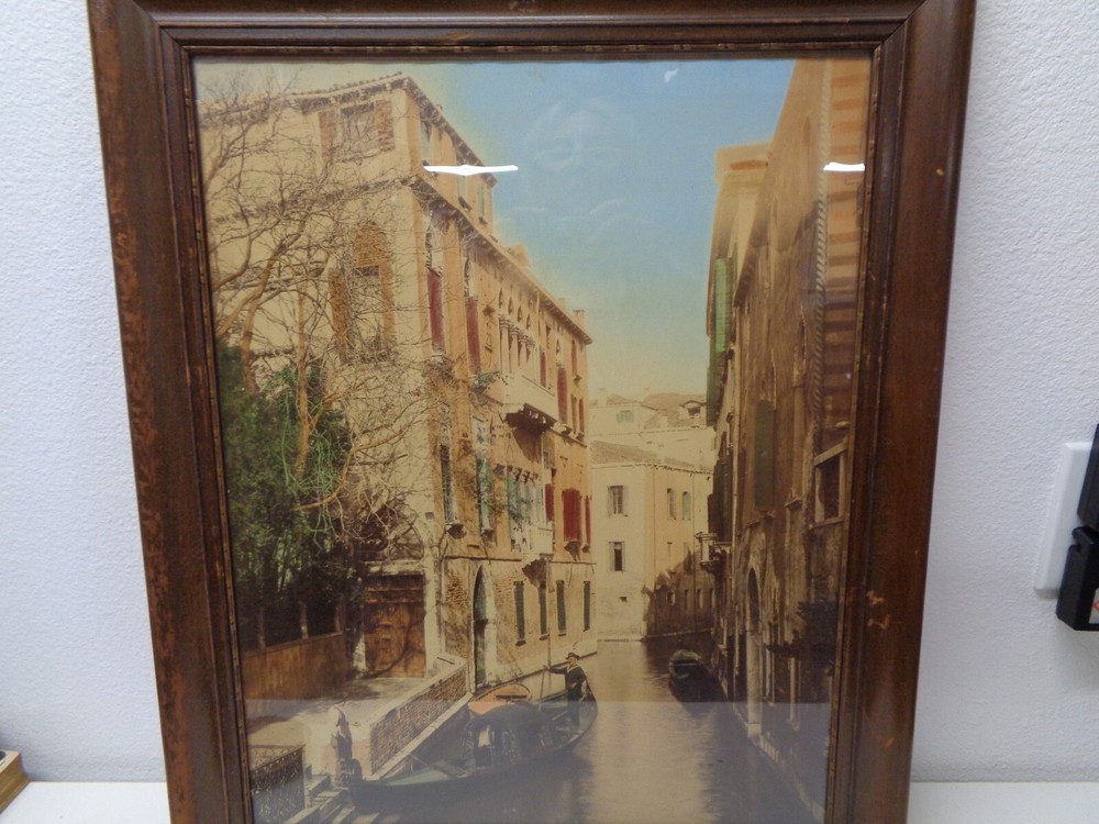 Vintge Venice Bridge of Sighs Hand Tinted Colorized Albumin Photograph