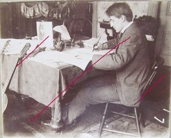 Otto Herz Musician In His Room At Table Original Historical Large Photo