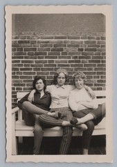 3 Young Women with Legs Folded Over – Vintage Photo