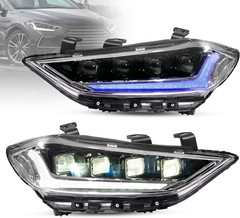 VLAND LED Headlights for 2017 2018 Hyundai Elantra, W/Start Blue to White DRL &