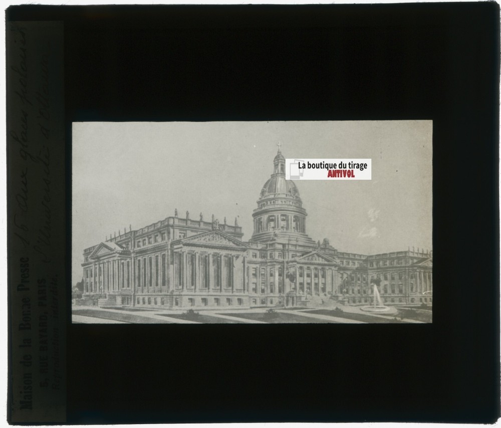 University Of Ottawa, Glass Plate Drawing, Black & White, Positive 8.5×10 Cm