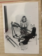 Vintage Motorcycle Parts Shop Advertising Photo Album – Topless Female Model
