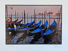 Travel Photography – Gondolas At Sunset In Venice, Italy Print