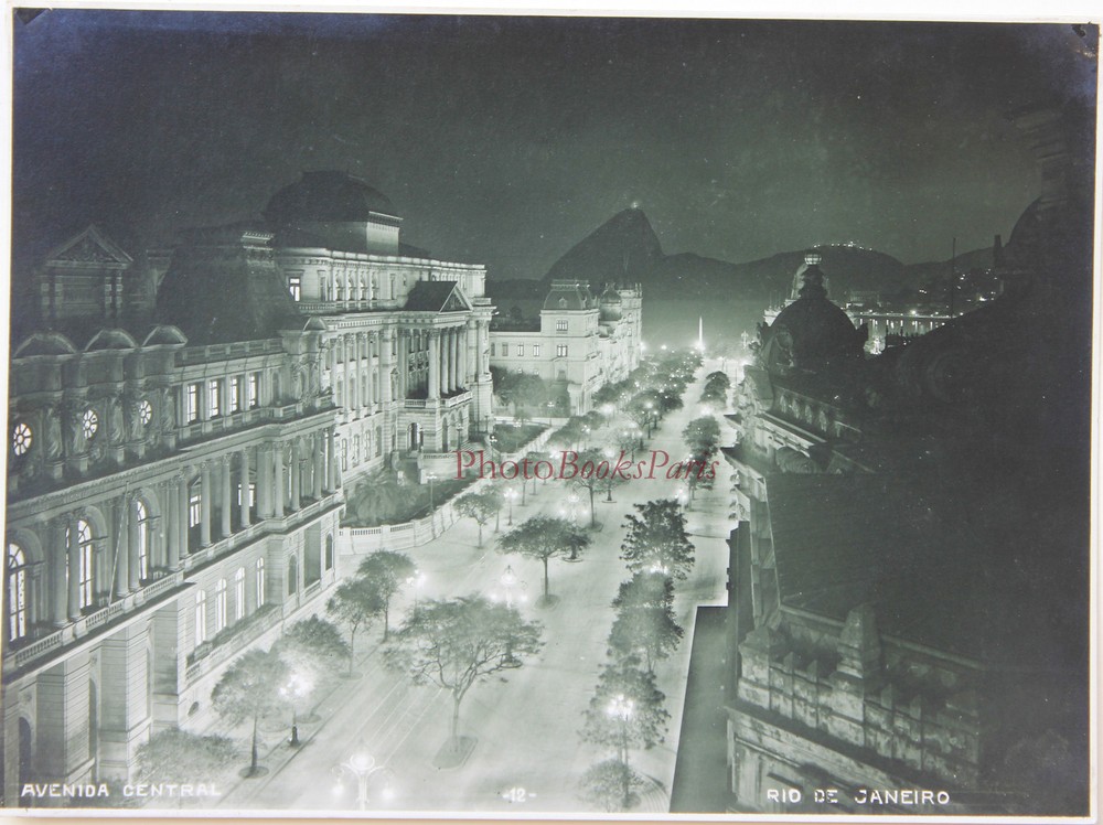 Brazil Brazil Rio De Janeiro Avenida Central Photo Vintage Silver Circa 1920