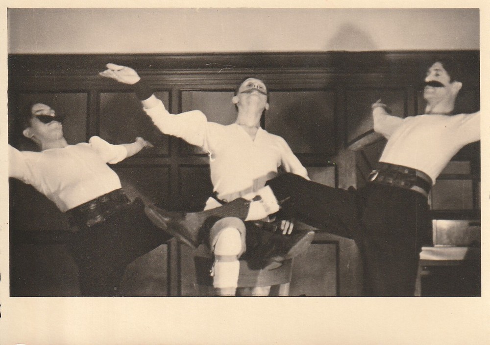 Vintage Photo Pretty Young Men Dancers with Mustache Snapshot 1950s