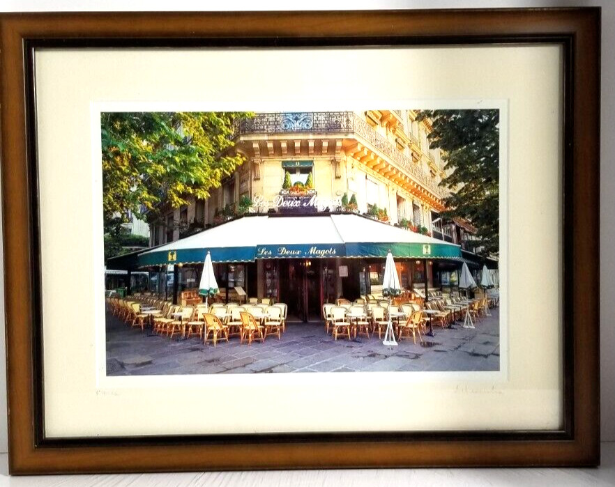 Locke Heemstra Photograph «Les Deux Magots» Paris Framed /Ready to Hang 18 x 14″