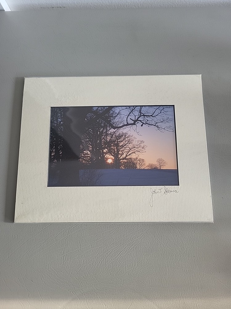 Photography Print By John T Slonina Matted 8×10 Winter Sunrise Through The Trees