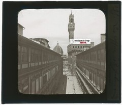 Florence, Italy, Glass Photo Plaque, Black & White, Positive 8.5×10 Cm