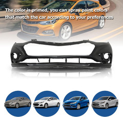 Primed Front Bumper Cover Plastic Replacement for Cruze 2016 2017 2018 GM1000A01