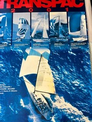 Hawaiian Marine poster Transpac 2001 large L.A. to Honolulu Yacht Race 27×39