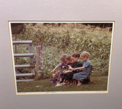 Bill Coleman Amish No 265 «Little Mothers» Framed Photograph Signed 9″ x 6.75″