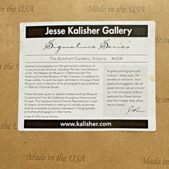 Jesse Kalisher Signed “The Butchart Gardens” Tulip Photo Framed