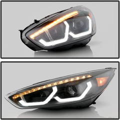 – for [Factory W/O LED DRL Model] 2015-2018 Ford Focus Black Sequential LED Tube