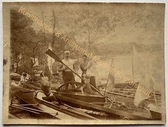orig. Photo Rowingers Club Sport around 1910 Rowing Boat Canoe Berlin Family