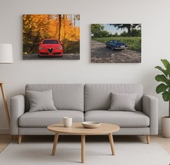 Car Photography Canvas Wall Art Classic Jaguar Alfa Porsche Automotive Art Print