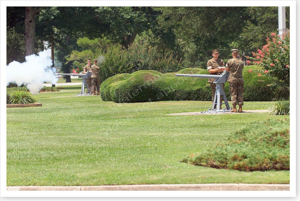 Ronald Reagan Funeral – 21 Gun Salute At Camp Lejeune Silver Halide Photo