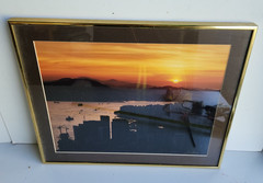Hong Kong Harbour At Dawn From The Peak 1988 Photograph Framed Signed 16″ x 13″