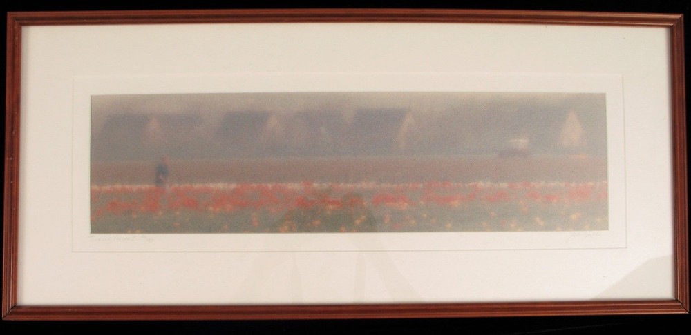 SIGNED TITLED TENDING TULIPS II 26/250 SOFT FOCUS PANORAMIC PHOTOGRAPH WOW !!