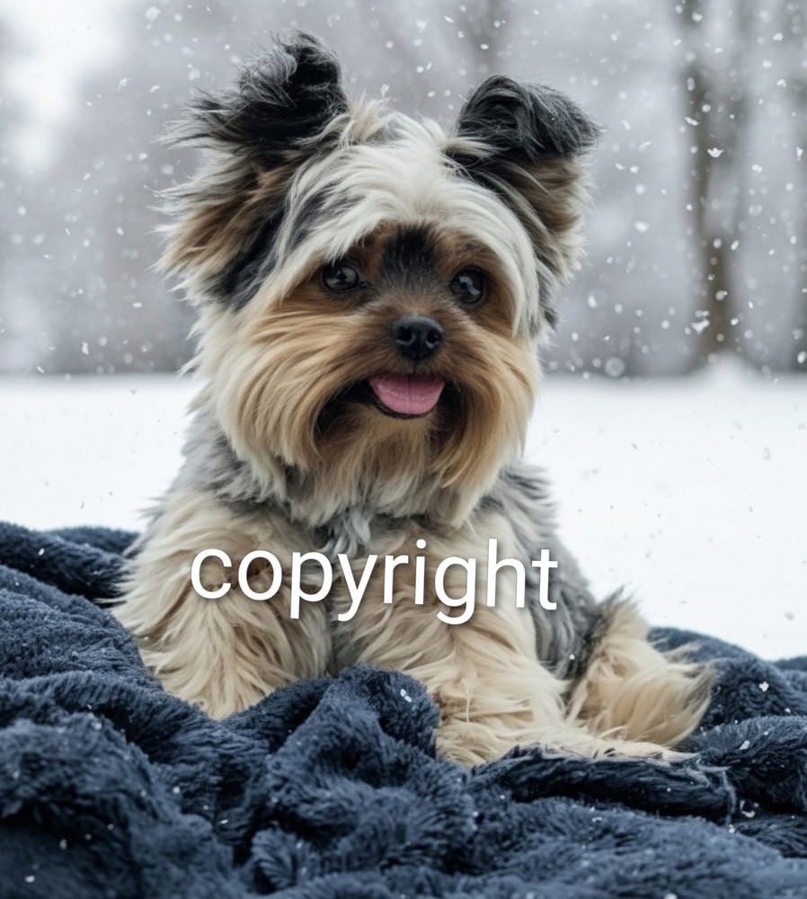Beautiful Yorkie in Snow