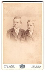 Photograph Karl Lützel, Munich, Dachauerstrasse 19-21, portrait two boys in