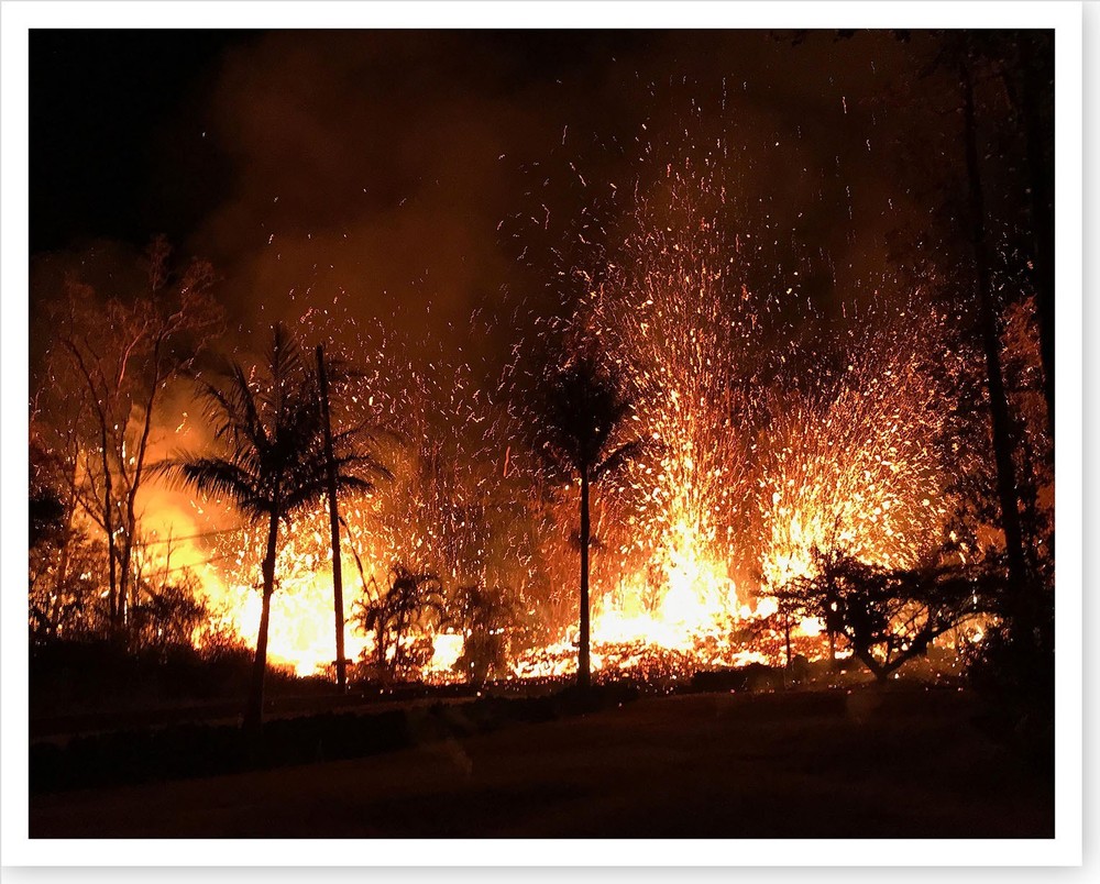 Kilauea Volcano Fissure Lava Fountains 2018 Silver Halide Photo