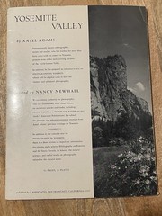 Yosemite Valley by photographer Ansel Adams, Edited By Nancy Newhall.