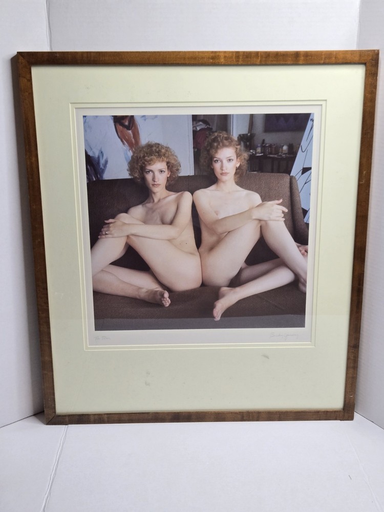 Nude «Twins» Photo Art Frames Wall Hanging By Becky Young 1979 BIG Redhead Women