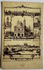 orig. CDV photo lithograph around 1866 Speyer Imperial Cathedral