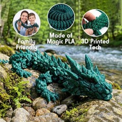 55cm Green Articulated Dragon 3D Printed Fidget Desk Decor Figure