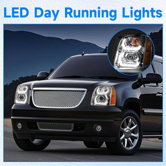500% Brighter LED DRL Projector Headlight Assembly Compatible with 2007 2008 200