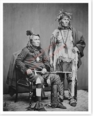 Native American Potawatomi Indian Chief Crane And Brave Silver Halide Photo