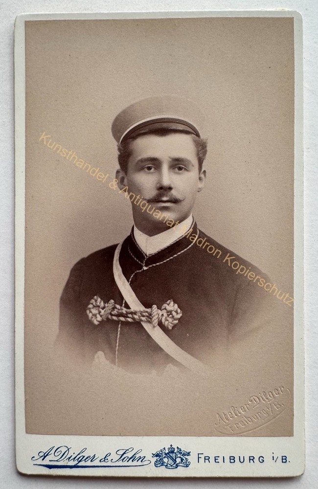 orig. CDV photo photograph man picture old fashion 1893 Studentika Freiburg Breisgau