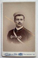 orig. CDV photo photograph man picture old fashion 1893 Studentika Freiburg Breisgau