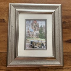 12×14” Wood Frame Wall Hanging with Trinity Church Boston 5×7” Photo in Glass