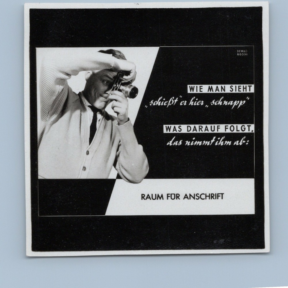 Advertising Advertising – CAMERA Photo Man Fashion – GDR – Old Photo 1950s 1960s