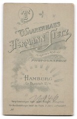 Photograph Hermann Tietz, Hamburg, size Burstah 12/14, soldier in uniform with Sch