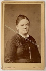 orig. CDV photo photograph woman lady picture old fashion around 1885 A. Winkler Görlitz