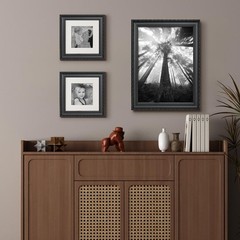 12×16 Matte Black Picture Frame, Embossing Ornate Photo Frame with Plexiglass…