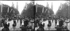 STEREO GLASS NEGATIVE, MAINZ am RHEIN, French flags, classic cars, uniforms, rar